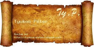 Tyukos Péter névjegykártya